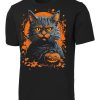 A scary cat Halloween pumpkin T-Shirt