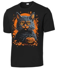 A scary cat Halloween pumpkin T-Shirt