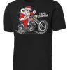 Biker Christmas Gift Biker Santa Riding Motorcycle T-Shirt