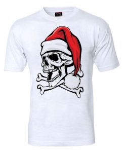 Christmas skull-grunge.vintage design t-shirt