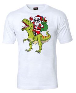 Dinosau Chrismas Santa Claus T-shirt