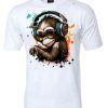 Monkey headphone dj music T-shirt