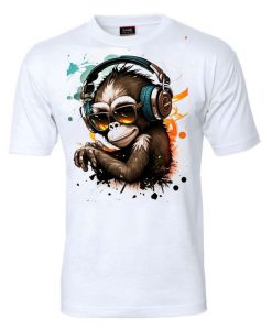 Monkey headphone dj music T-shirt