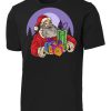 Santa Claus holding brightly colored gifts T-shirt