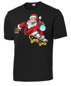 Santa Skate And Smoke Christmas T-Shirt