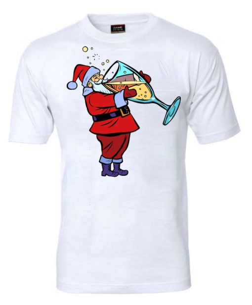 claus champagne drinks christmas T-shirt