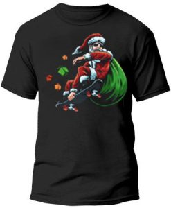 skateboarding santa claus T-shirt