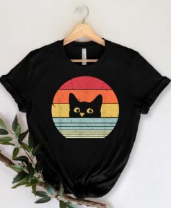 Retro Black Cat Lover T-shirt HD